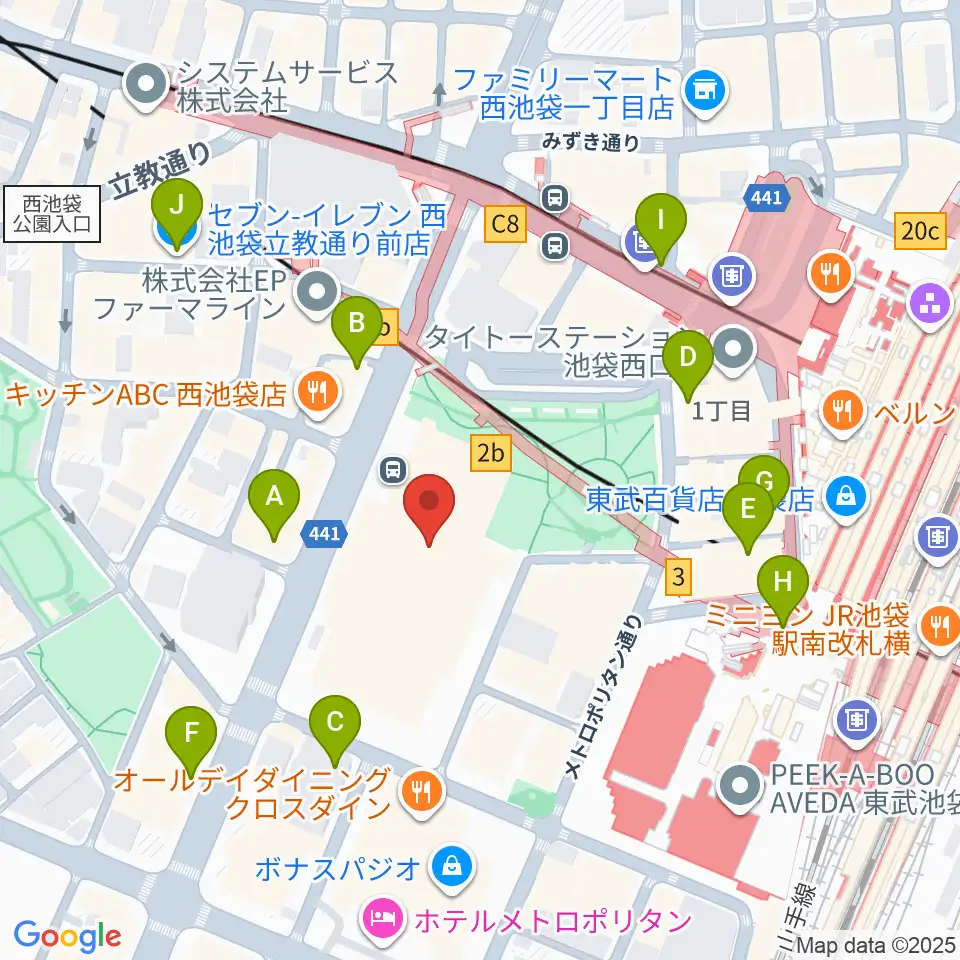 東京芸術劇場周辺のコンビニエンスストア一覧地図
