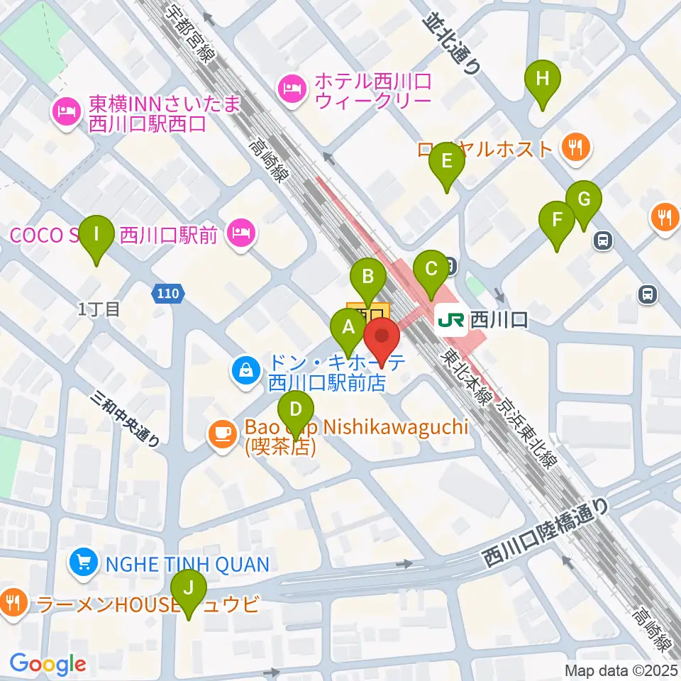 アオバ楽器周辺のコンビニエンスストア一覧地図