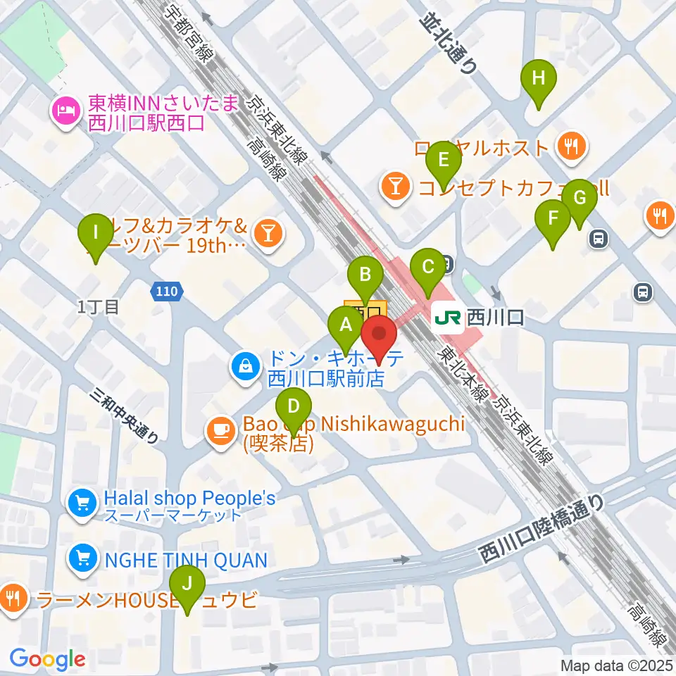 アオバ楽器周辺のコンビニエンスストア一覧地図