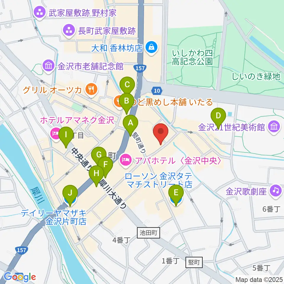 BIGBOSS金沢周辺のコンビニエンスストア一覧地図