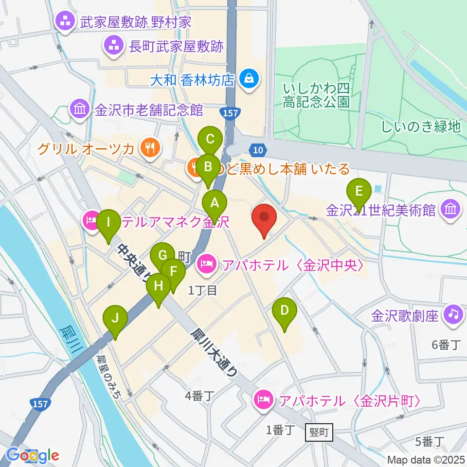 BIGBOSS金沢周辺のコンビニエンスストア一覧地図