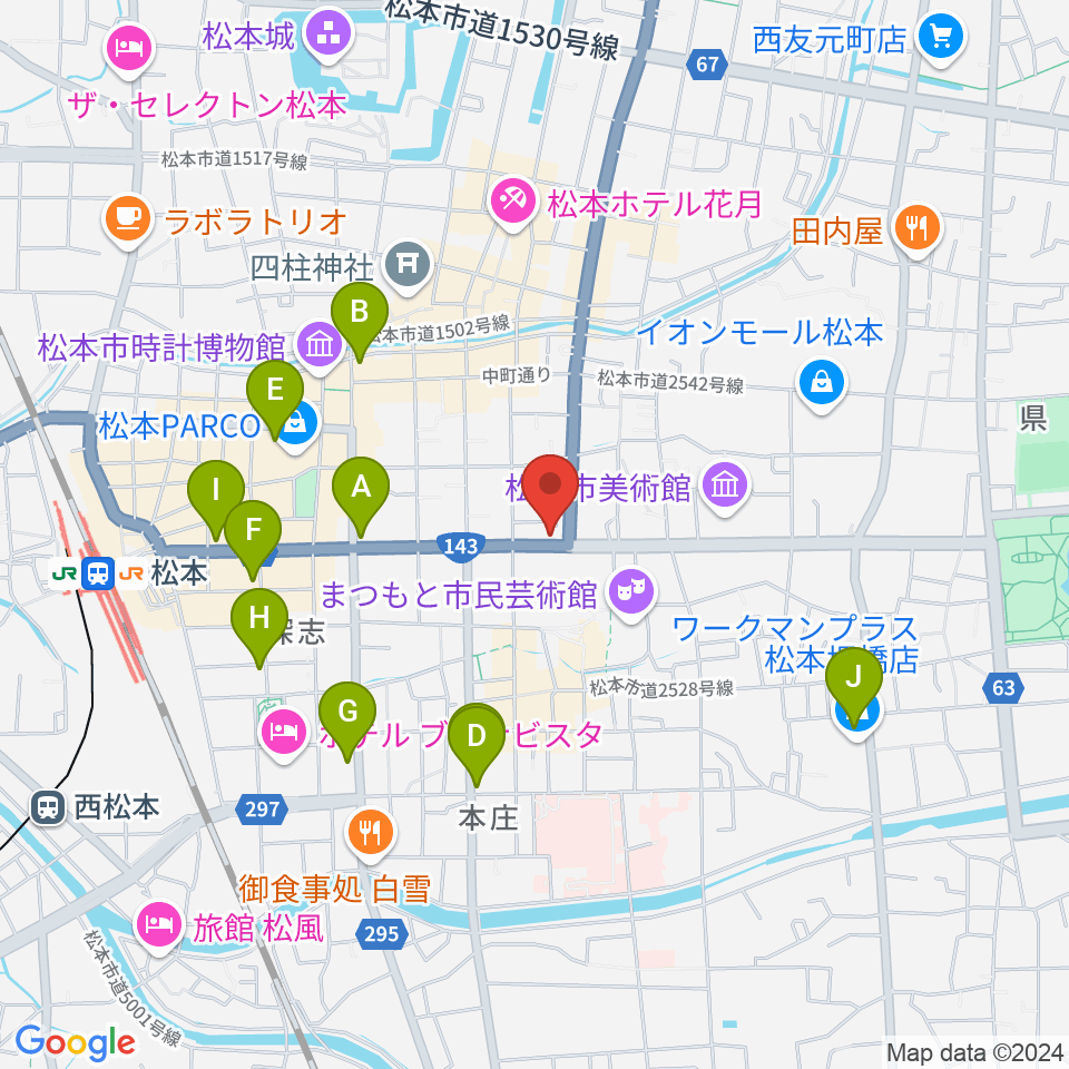 コダマ楽器周辺のコンビニエンスストア一覧地図