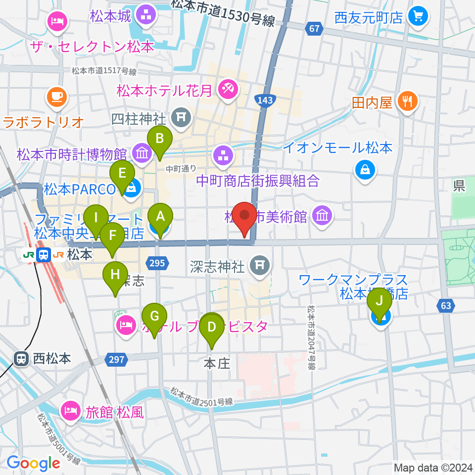 コダマ楽器周辺のコンビニエンスストア一覧地図