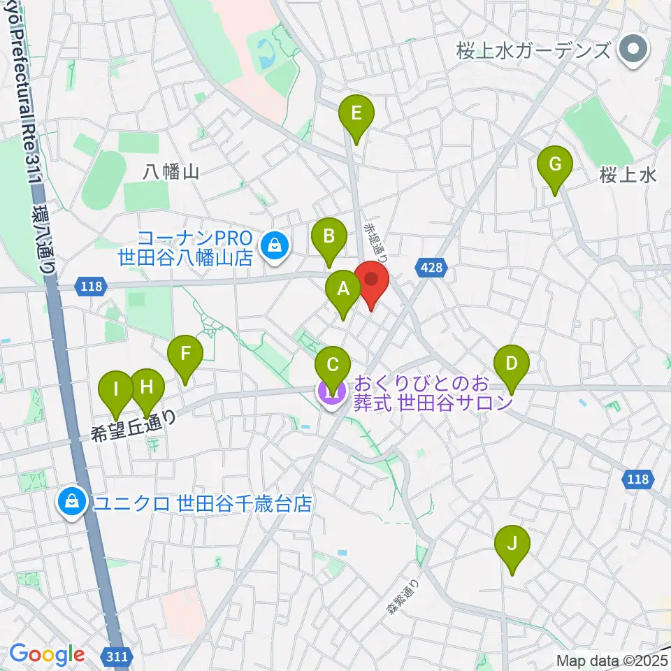 タッドポウルスタジオ Part2周辺のコンビニエンスストア一覧地図