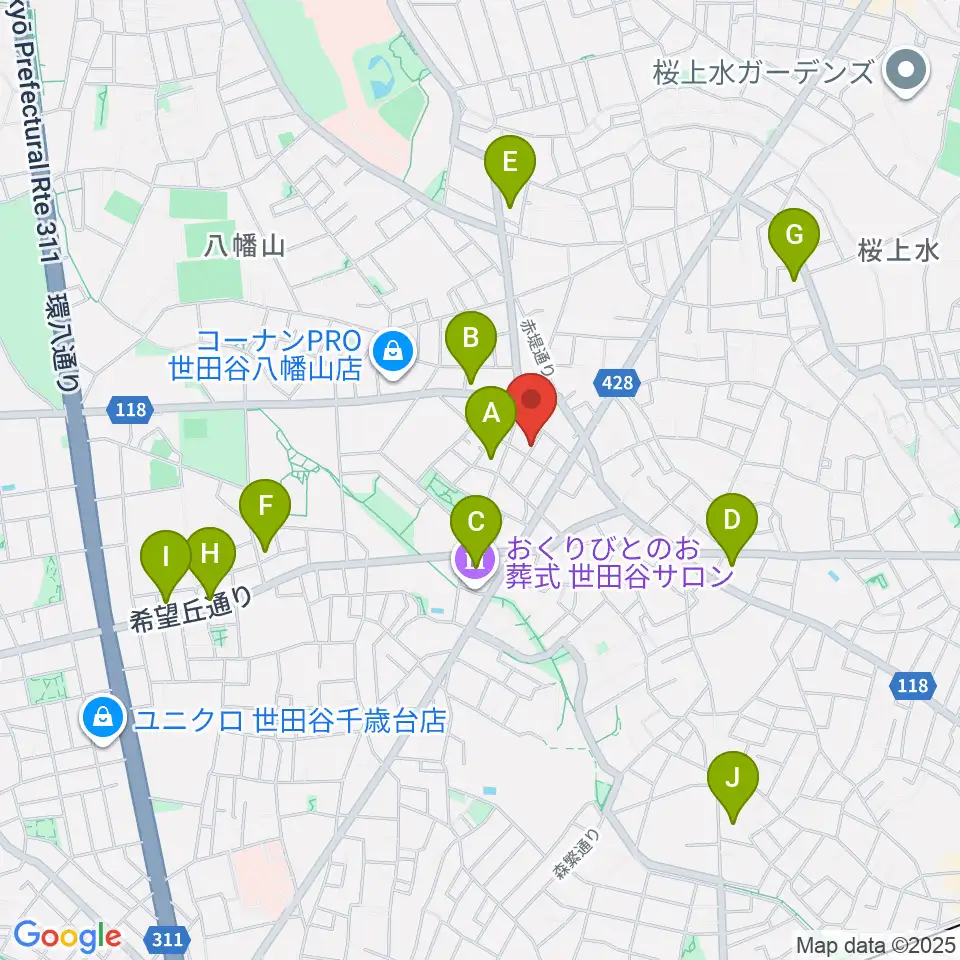 タッドポウルスタジオ Part2周辺のコンビニエンスストア一覧地図