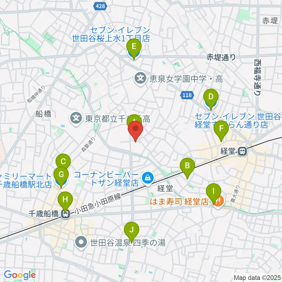 カルラホール周辺のコンビニエンスストア一覧地図