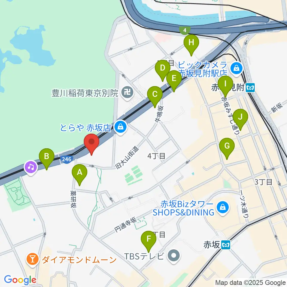 赤坂区民センター周辺のコンビニエンスストア一覧地図