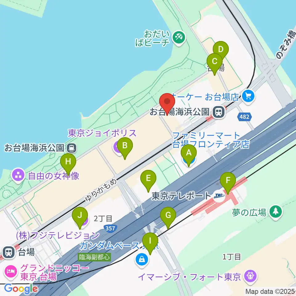 港区立台場区民センター周辺のコンビニエンスストア一覧地図