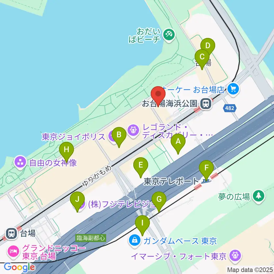 港区立台場区民センター周辺のコンビニエンスストア一覧地図