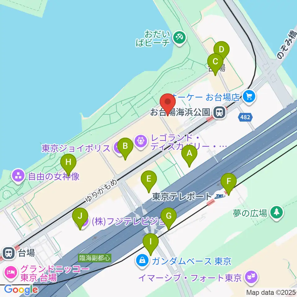 港区立台場区民センター周辺のコンビニエンスストア一覧地図
