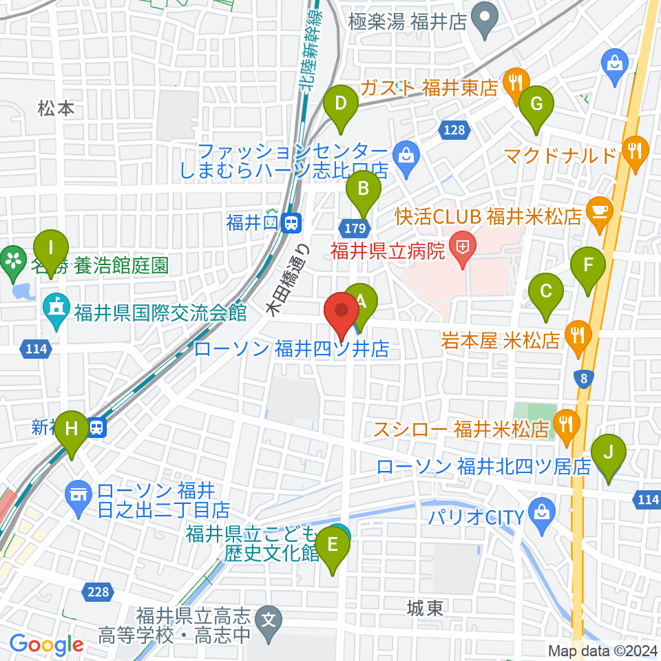 MPC楽器センター福井周辺のコンビニエンスストア一覧地図