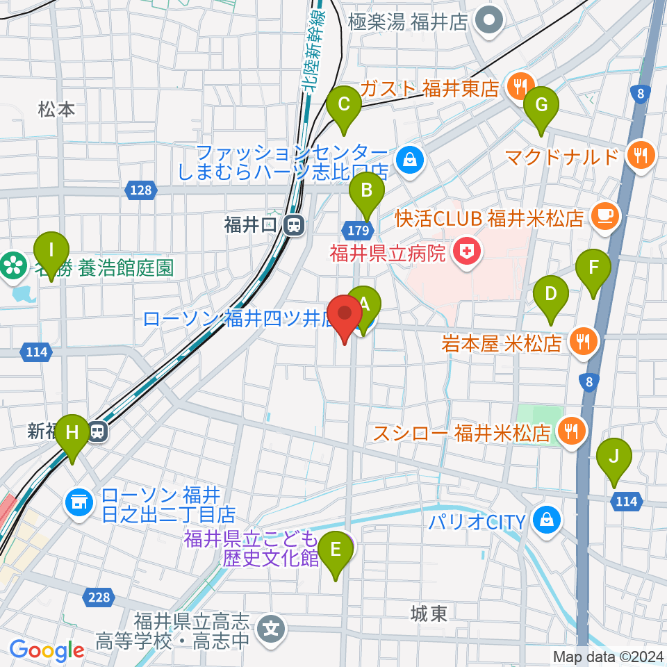 MPC楽器センター福井周辺のコンビニエンスストア一覧地図