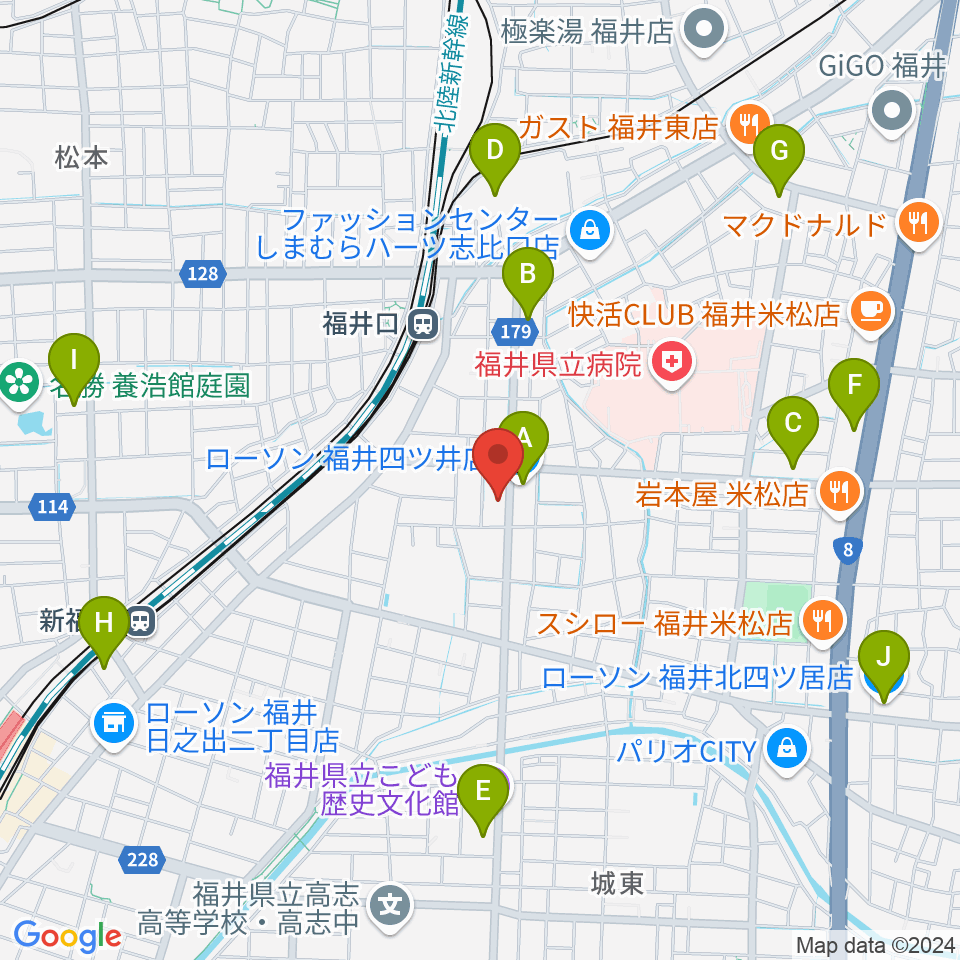 MPC楽器センター福井周辺のコンビニエンスストア一覧地図