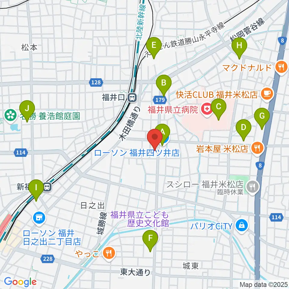 MPC楽器センター福井周辺のコンビニエンスストア一覧地図
