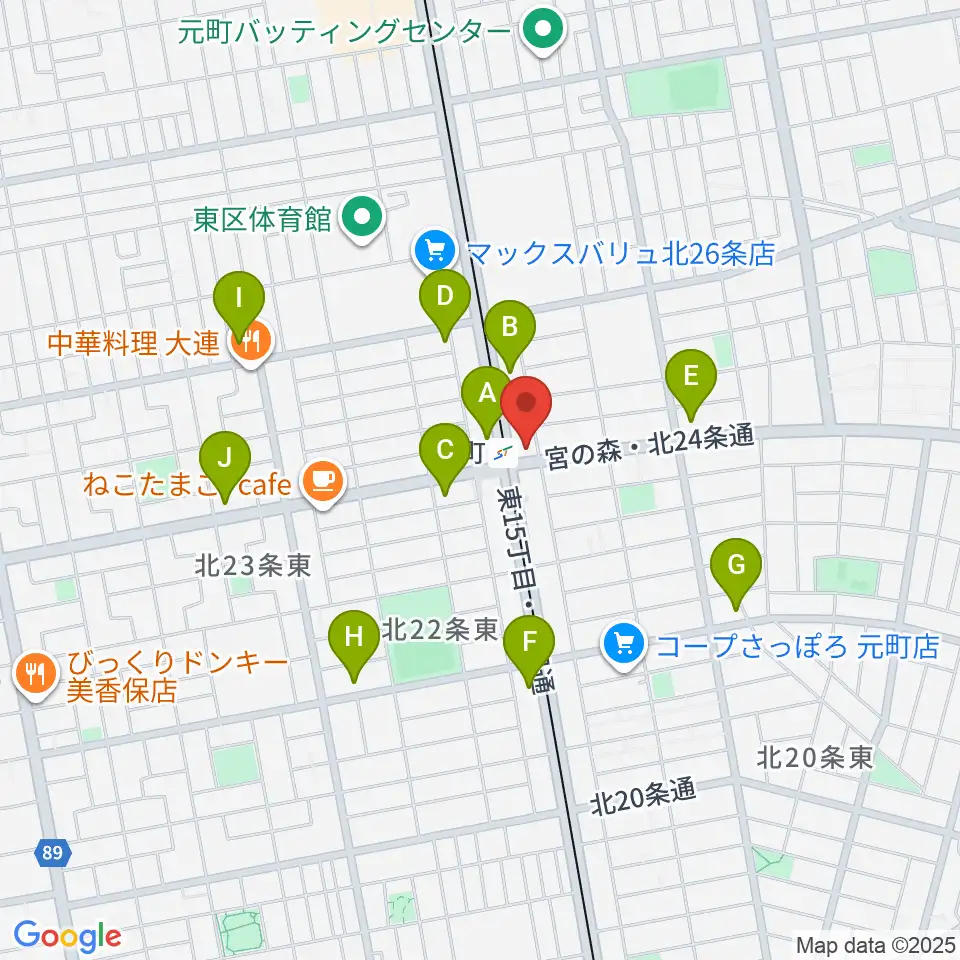 ローランドミュージックスクール札幌元町校周辺のコンビニエンスストア一覧地図