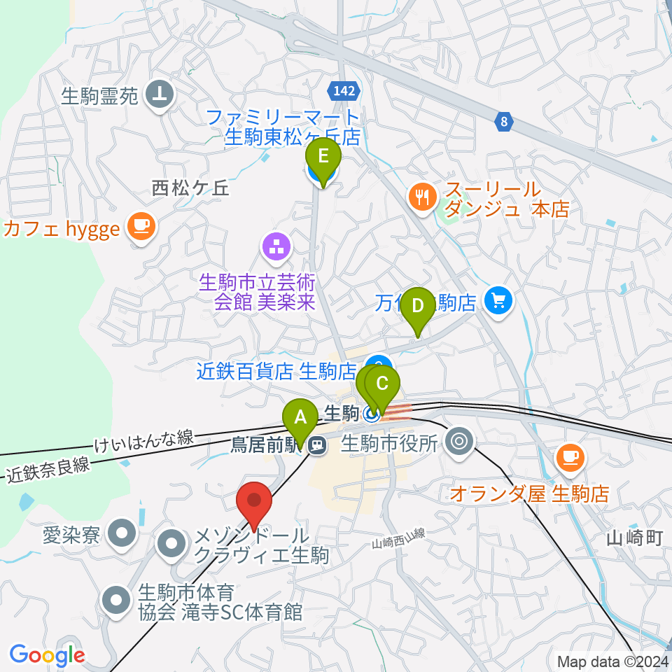 FIVE PENNIES周辺のコンビニエンスストア一覧地図