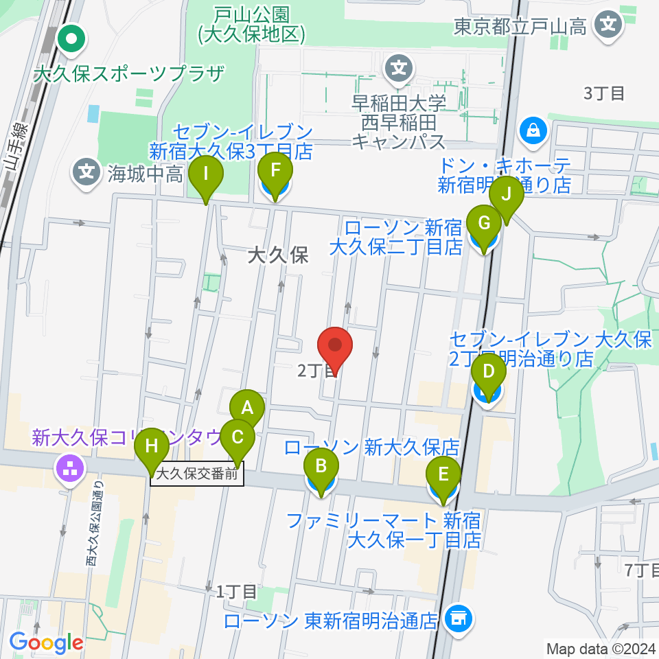 フリーダムスタジオ インフィニティー周辺のコンビニエンスストア一覧地図