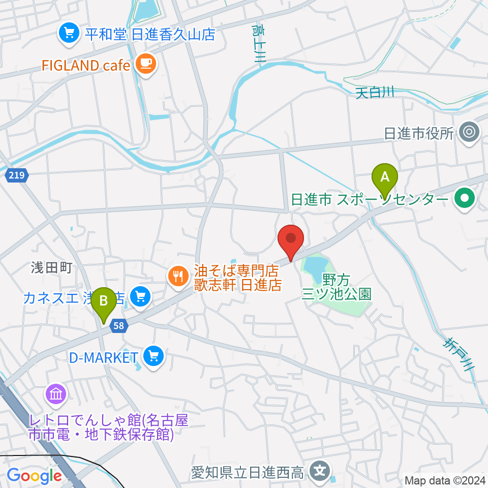 トーンウッドギター工房周辺のコンビニエンスストア一覧地図