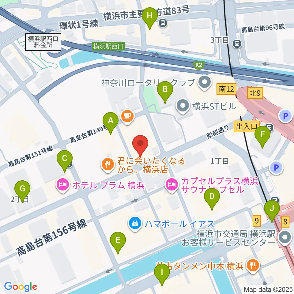 横浜センター ヤマハミュージック周辺のコンビニエンスストア一覧地図