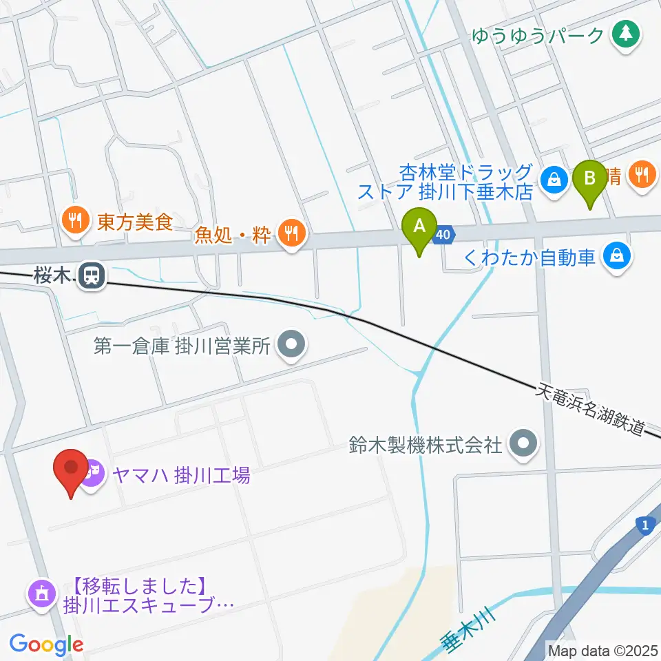 ヤマハピアノサービス掛川センター周辺のコンビニエンスストア一覧地図