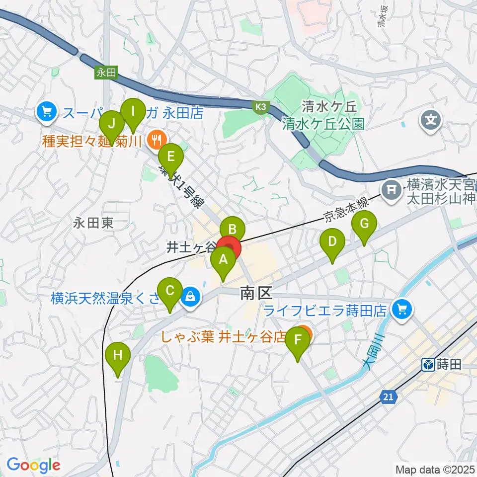 井土ヶ谷センター ヤマハミュージック周辺のコンビニエンスストア一覧地図