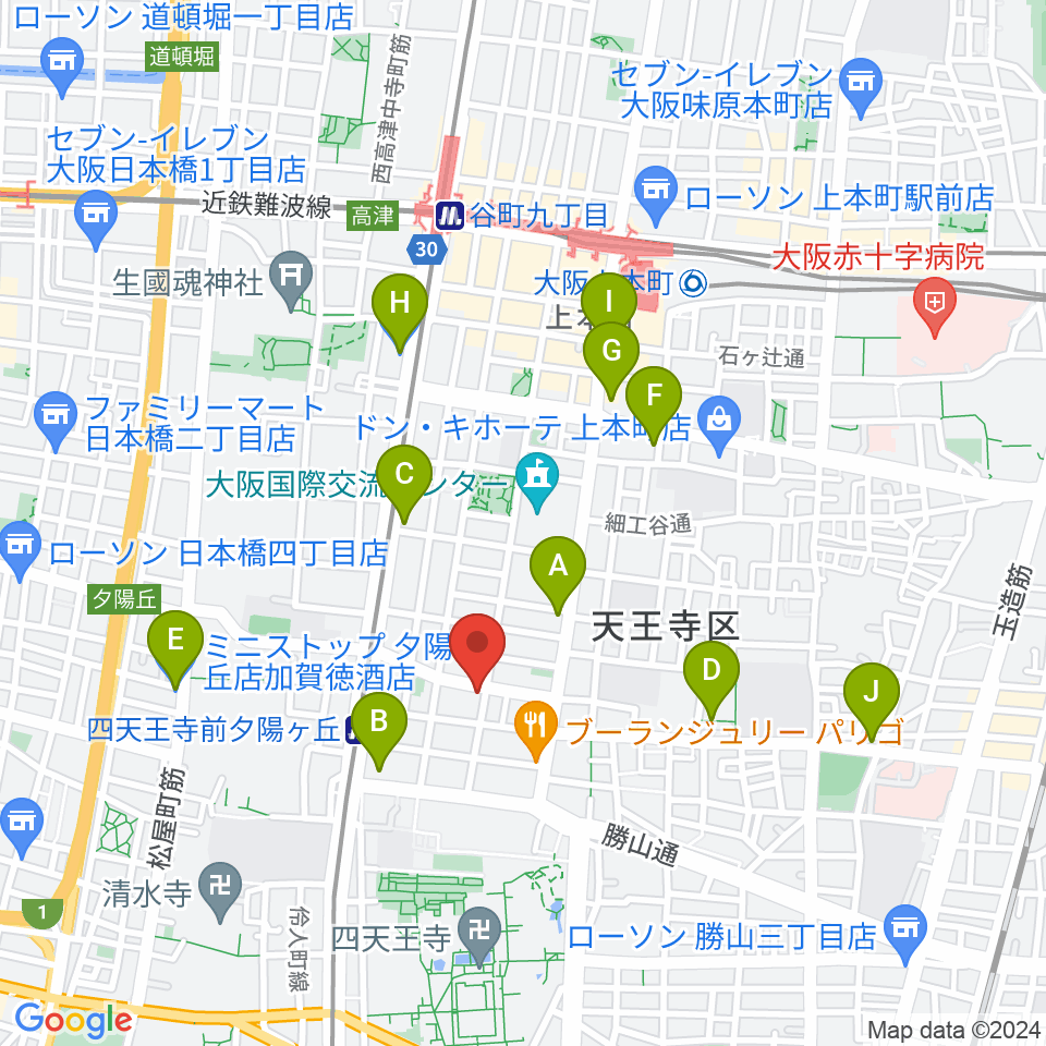 プライウッドスタジオ ドラム教室周辺のコンビニエンスストア一覧地図