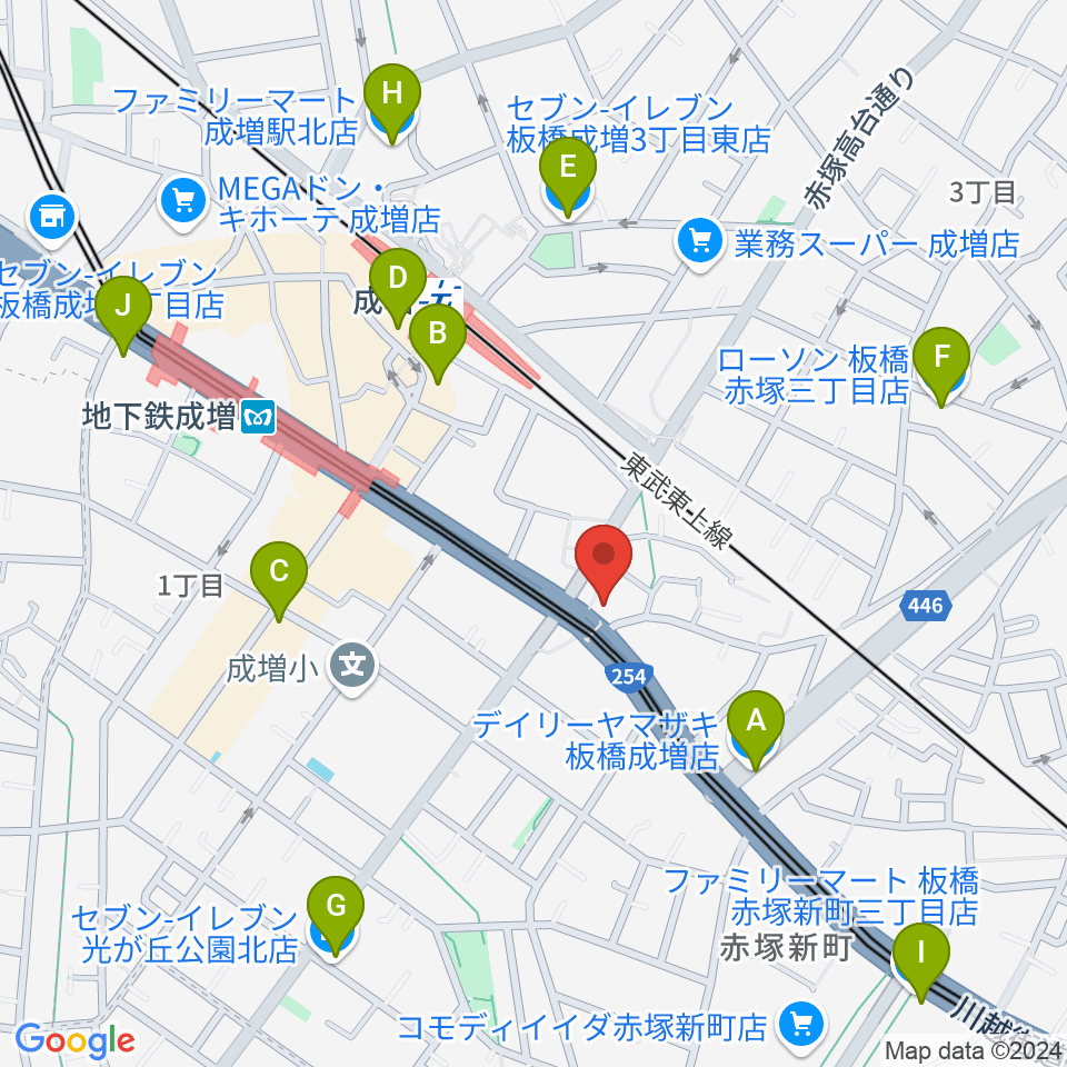 ローズマリーミュージックスクール成増教室周辺のコンビニエンスストア一覧地図