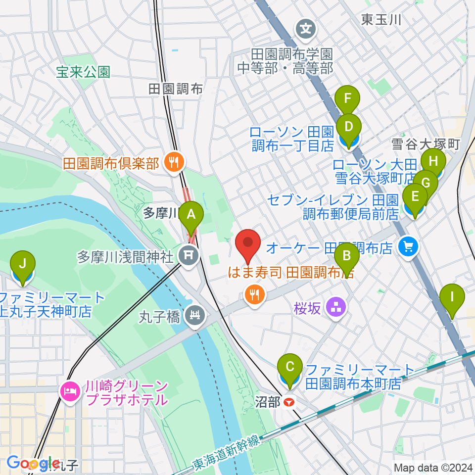 Bottom's Up Guitars周辺のコンビニエンスストア一覧地図