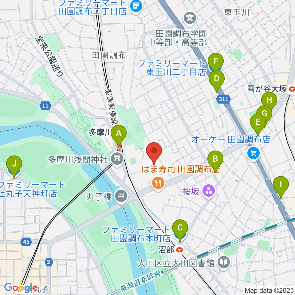Bottom's Up Guitars周辺のコンビニエンスストア一覧地図