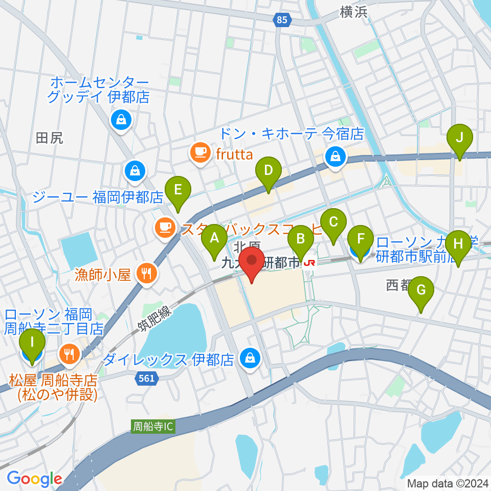 ヨシダ楽器イオン福岡伊都店周辺のコンビニエンスストア一覧地図