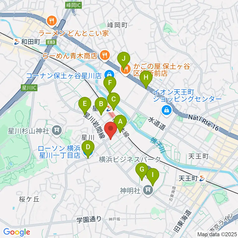 星川センター ヤマハミュージック周辺のコンビニエンスストア一覧地図