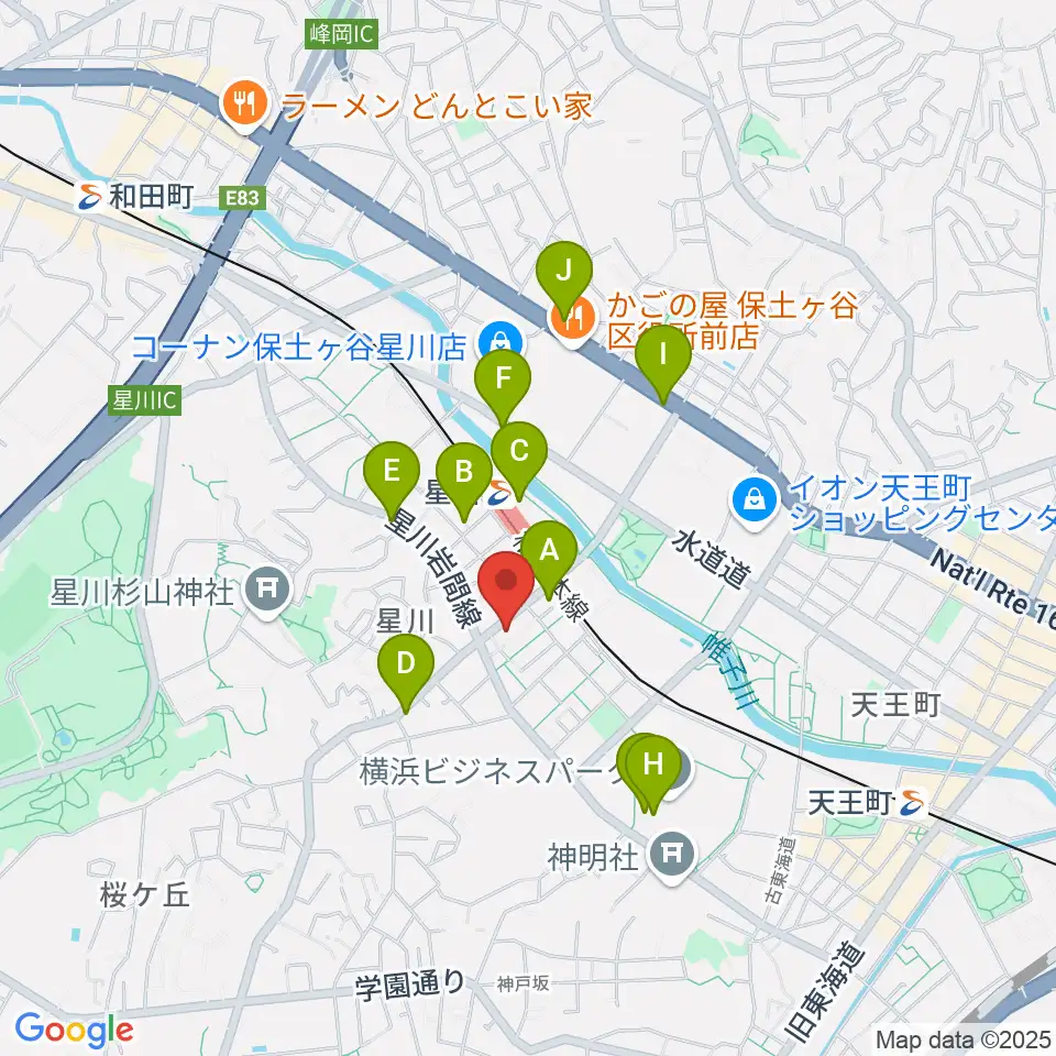 星川センター ヤマハミュージック周辺のコンビニエンスストア一覧地図