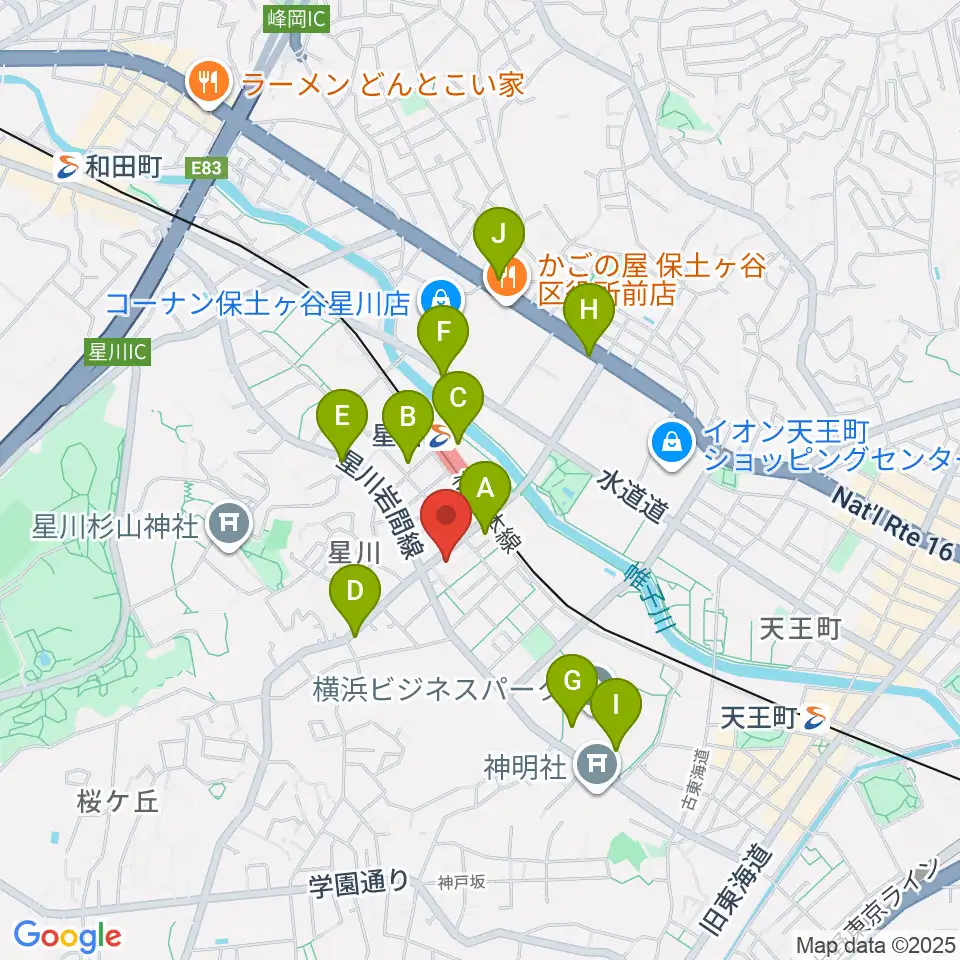 星川センター ヤマハミュージック周辺のコンビニエンスストア一覧地図