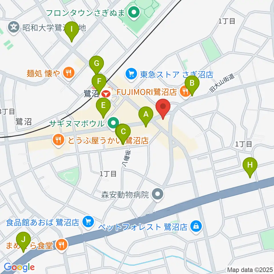 ミュージックスクール鷺沼 ヤマハミュージック周辺のコンビニエンスストア一覧地図