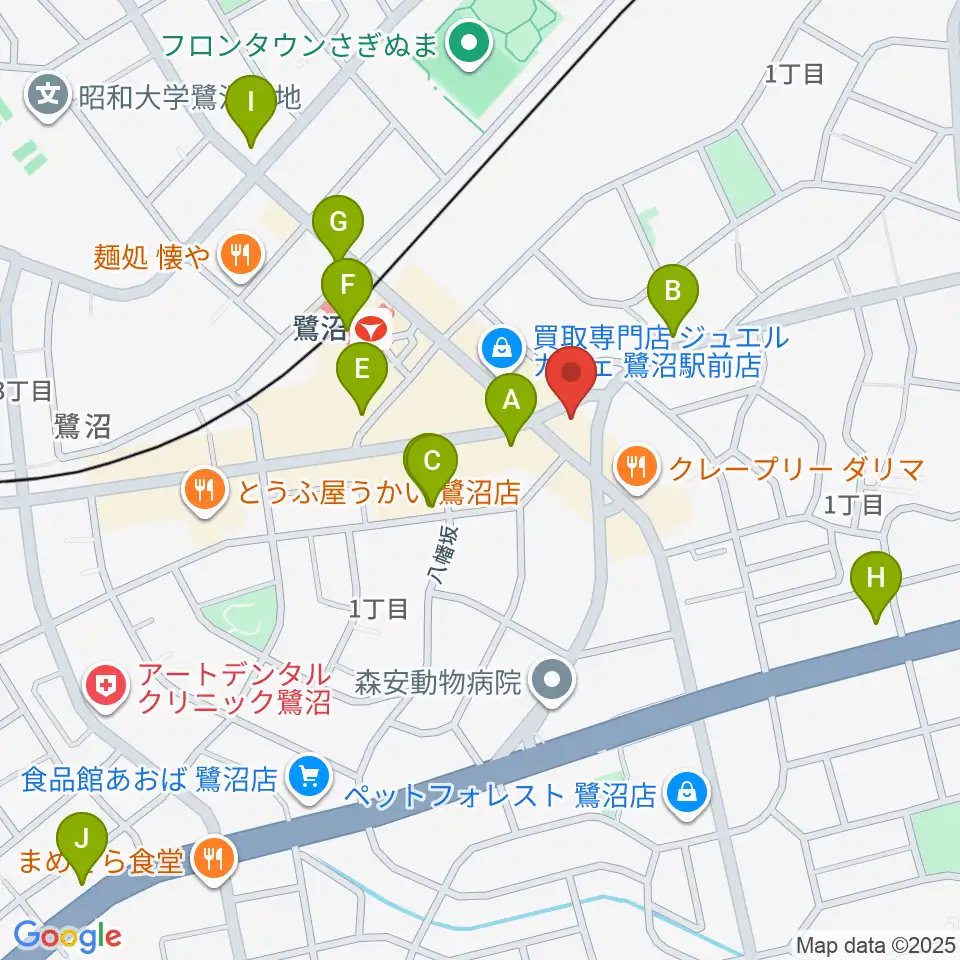 ミュージックスクール鷺沼 ヤマハミュージック周辺のコンビニエンスストア一覧地図