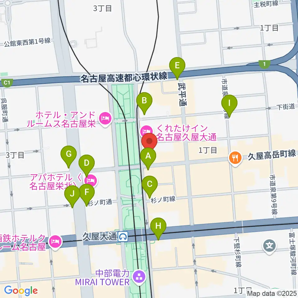 ポエポエ名古屋周辺のコンビニエンスストア一覧地図