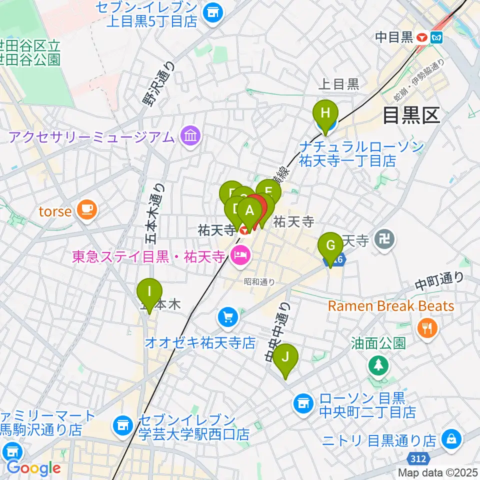 ポエポエ東京周辺のコンビニエンスストア一覧地図
