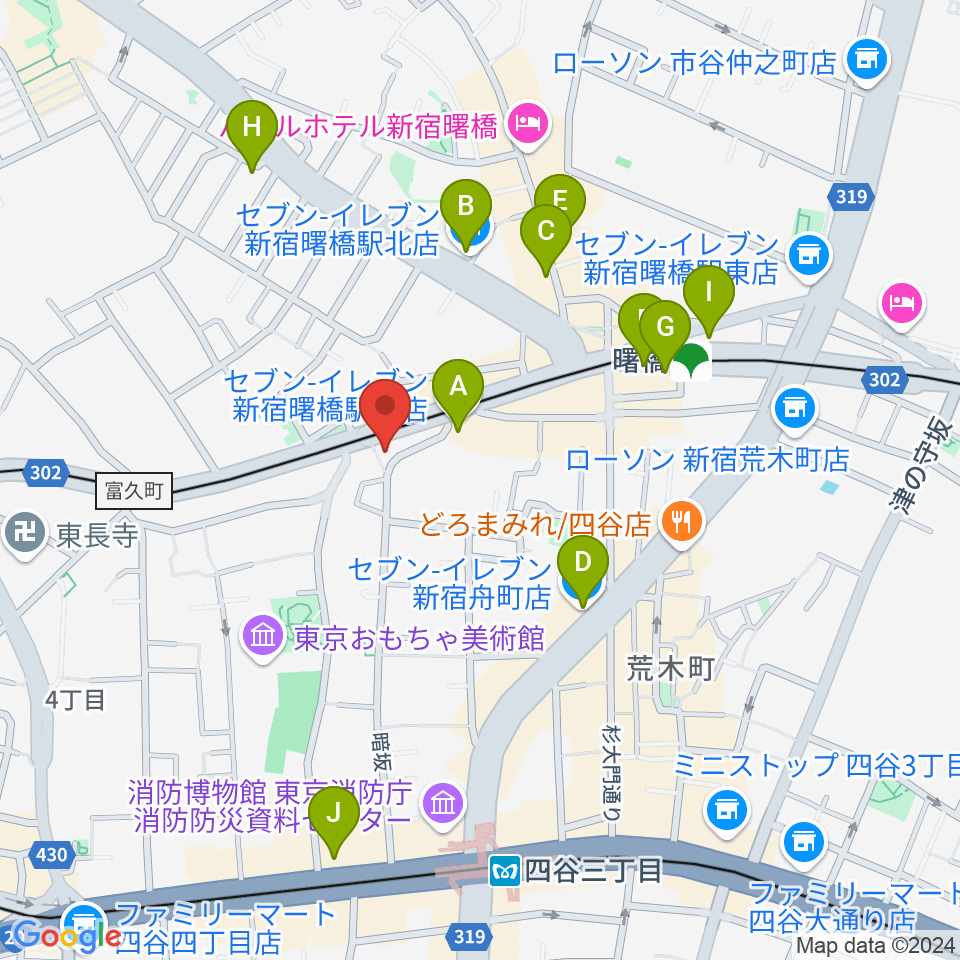 G'Seven Guitars周辺のコンビニエンスストア一覧地図