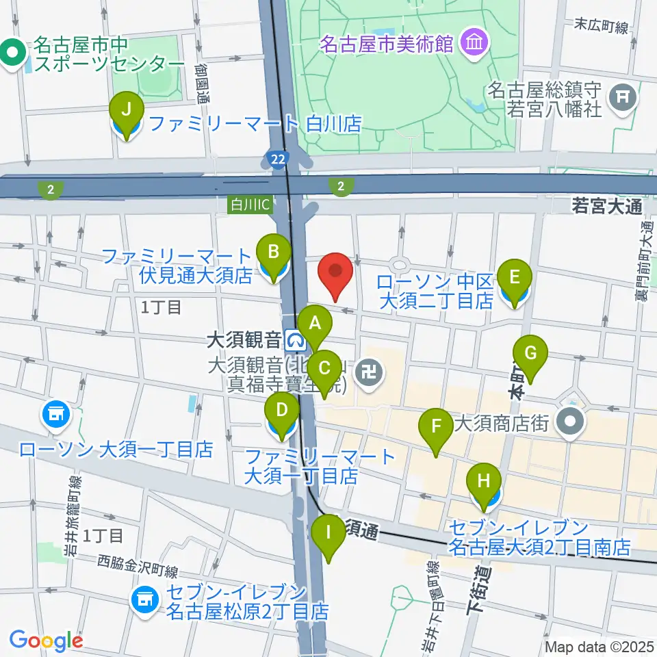 ギター&ベーステックGRACIAS周辺のコンビニエンスストア一覧地図