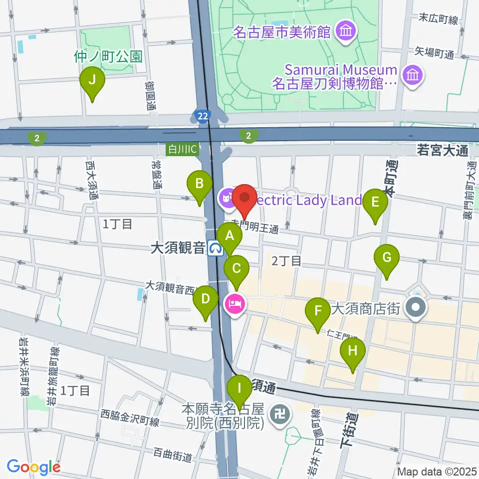 ギター&ベーステックGRACIAS周辺のコンビニエンスストア一覧地図
