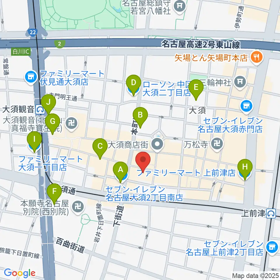 リアルスタンダード周辺のコンビニエンスストア一覧地図