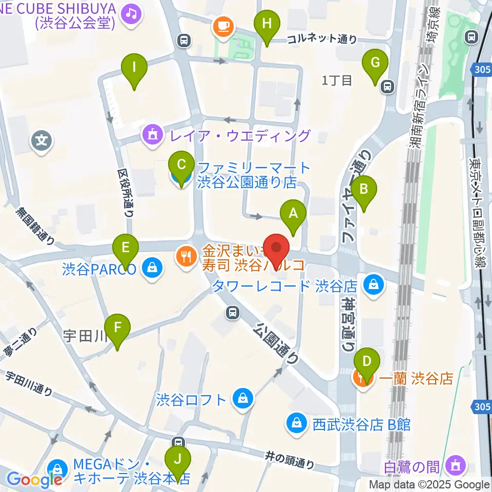 ESP渋谷クラフトハウス周辺のコンビニエンスストア一覧地図