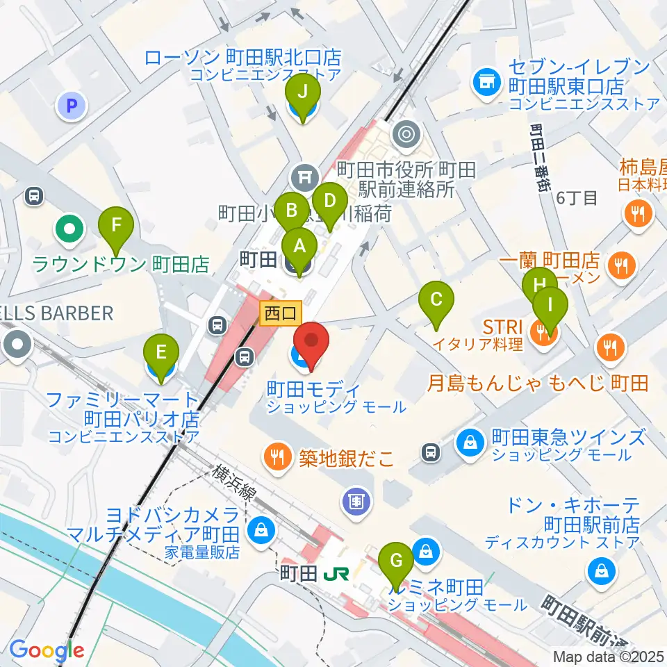 クロサワ楽器町田店周辺のコンビニエンスストア一覧地図