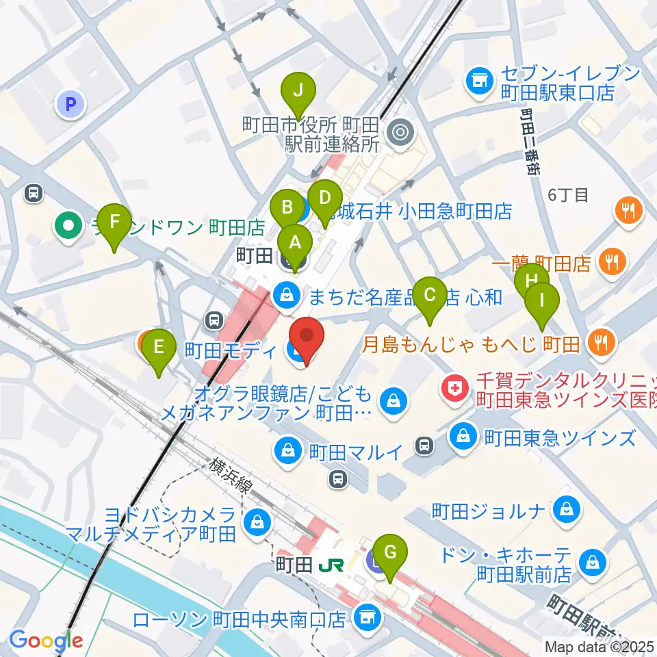 クロサワ楽器町田店周辺のコンビニエンスストア一覧地図