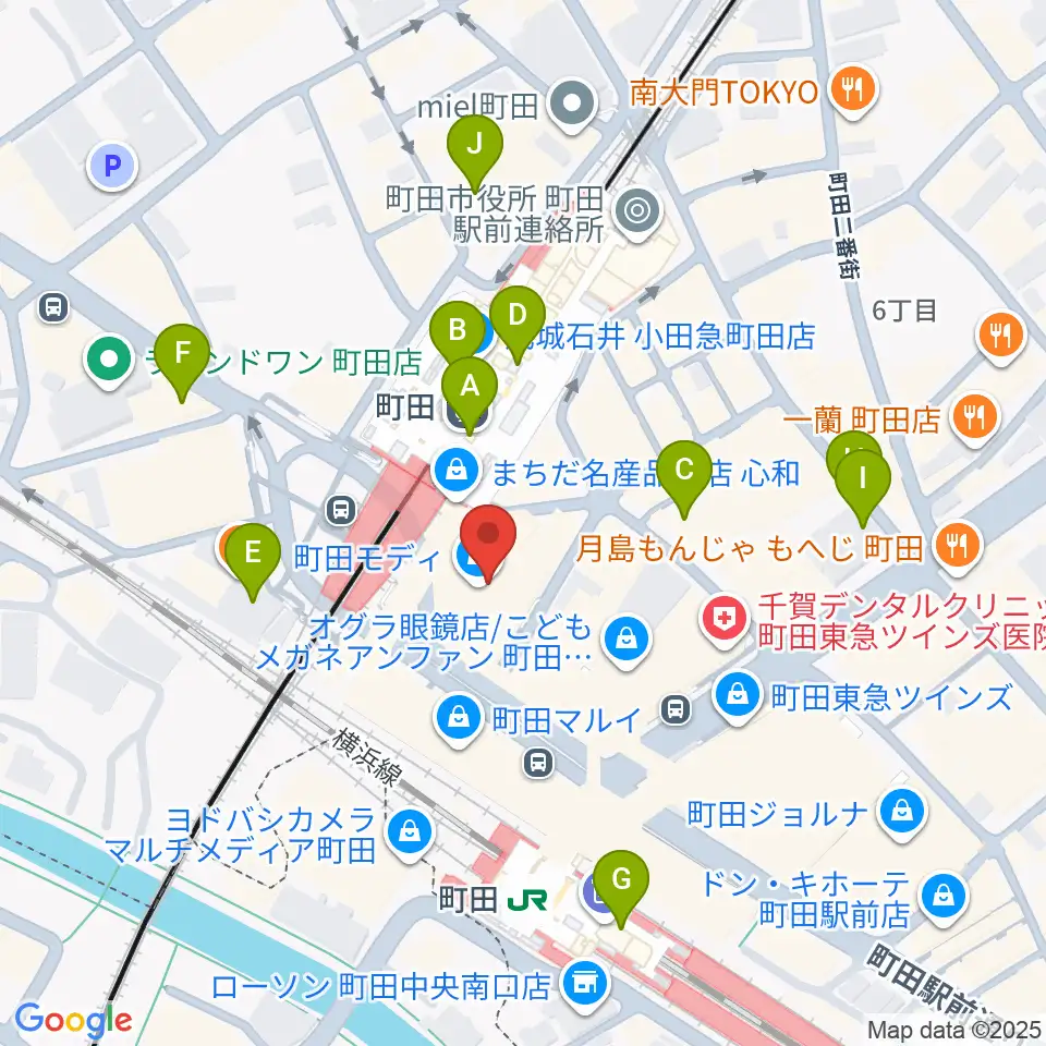 クロサワ楽器町田店周辺のコンビニエンスストア一覧地図