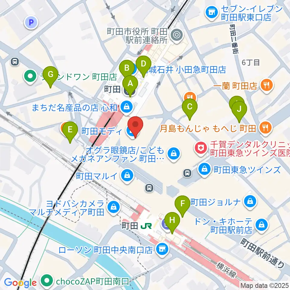 クロサワ楽器町田店周辺のコンビニエンスストア一覧地図