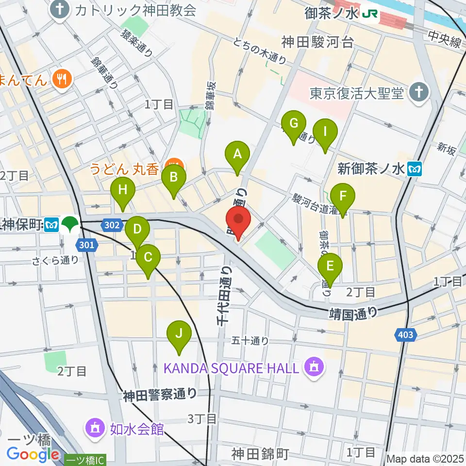 クロサワ楽器 G-CLUB TOKYO周辺のコンビニエンスストア一覧地図