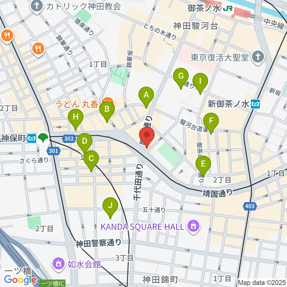 クロサワ楽器 G-CLUB TOKYO周辺のコンビニエンスストア一覧地図