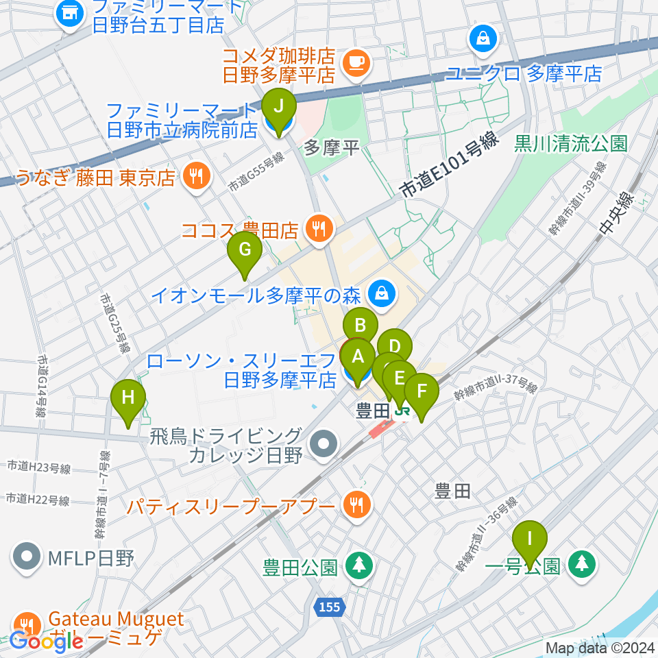 宮地楽器 豊田センター周辺のコンビニエンスストア一覧地図