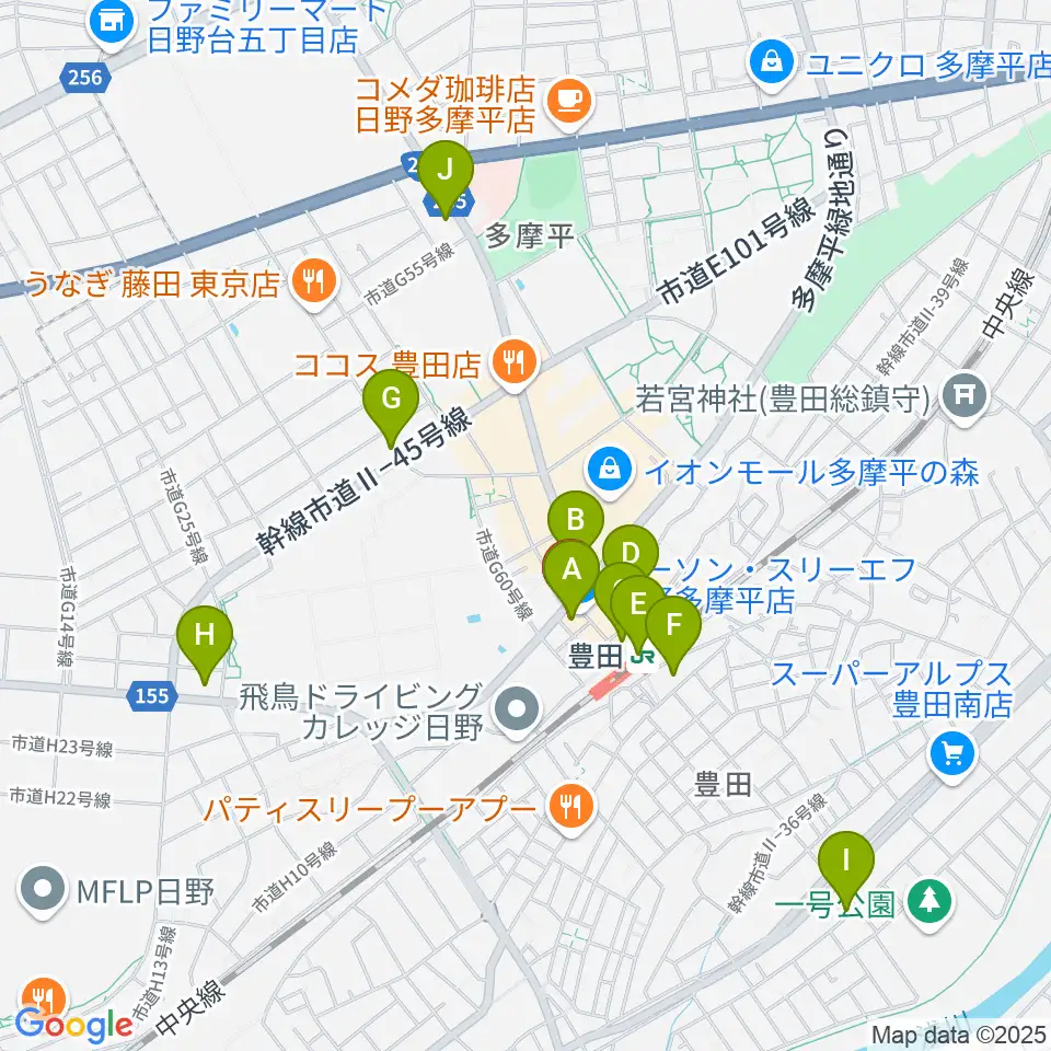宮地楽器 豊田センター周辺のコンビニエンスストア一覧地図